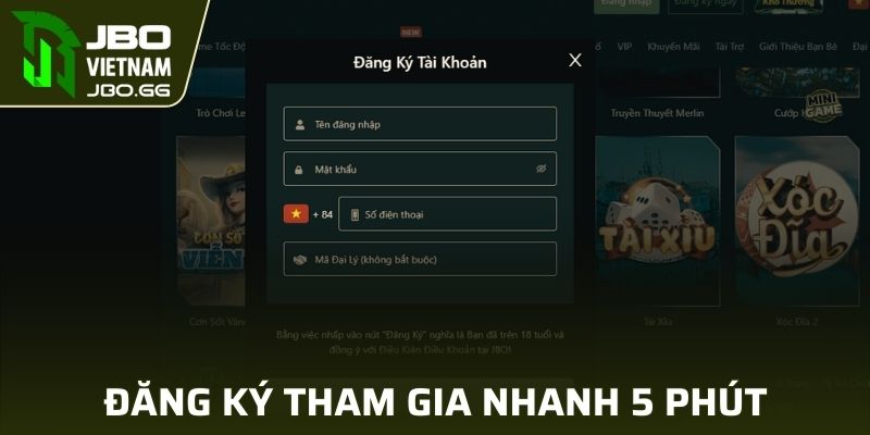 Đăng ký tham gia nhanh 5 phút